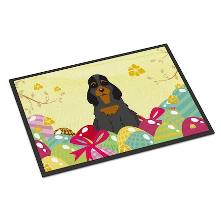 Carolines Treasures 18 x 27 in. Easter Eggs Cocker Spaniel Black Tan Indoor or Outdoor Mat BB6093MAT